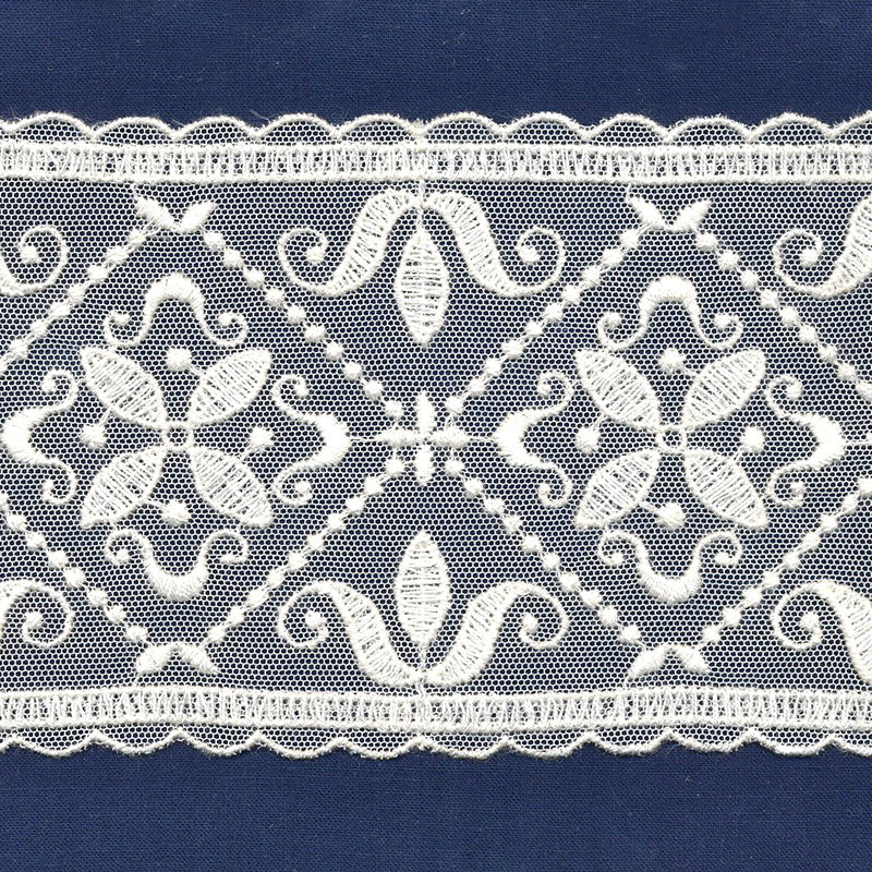 Zenoni & ColombiBordo in tulle ricamo Rombo da 10 cm