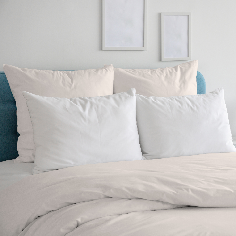 100% Ivory Cotton Percale Duvet Cover with Pillowcases