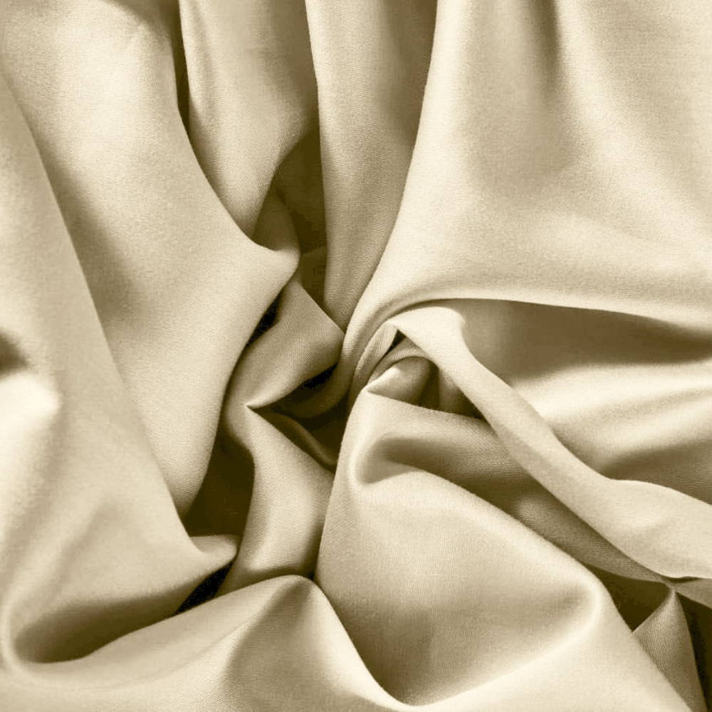 Copripiumino in 100% Raso di Cotone Beige Crema con Federe