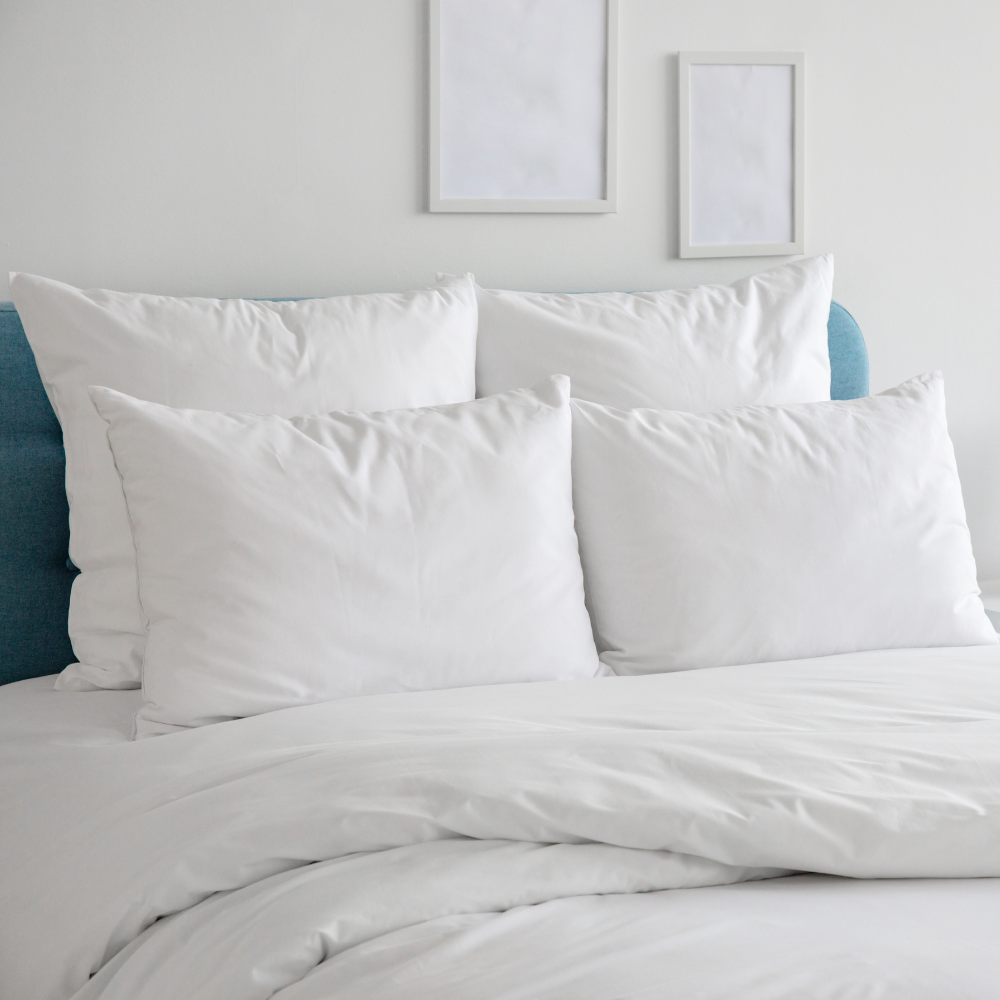 100% White Cotton Percale Duvet Cover with Pillowcases