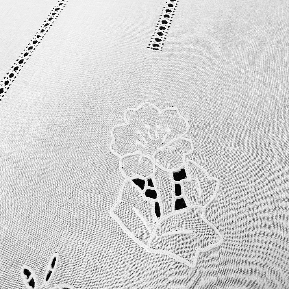 Tende Ricamate A Mano Zenoni & Colombi - Coppia In Misto Lino 55% E Cotone 45%, Varie Misure (es. 58x160 Cm) - Made In Italy - Foto 2