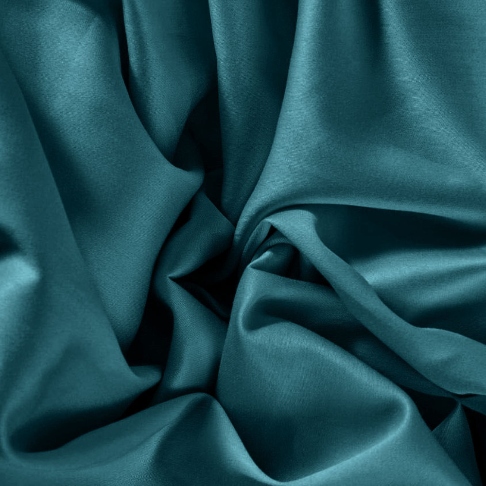 Teal cotton satin duvet cover with pillowcases