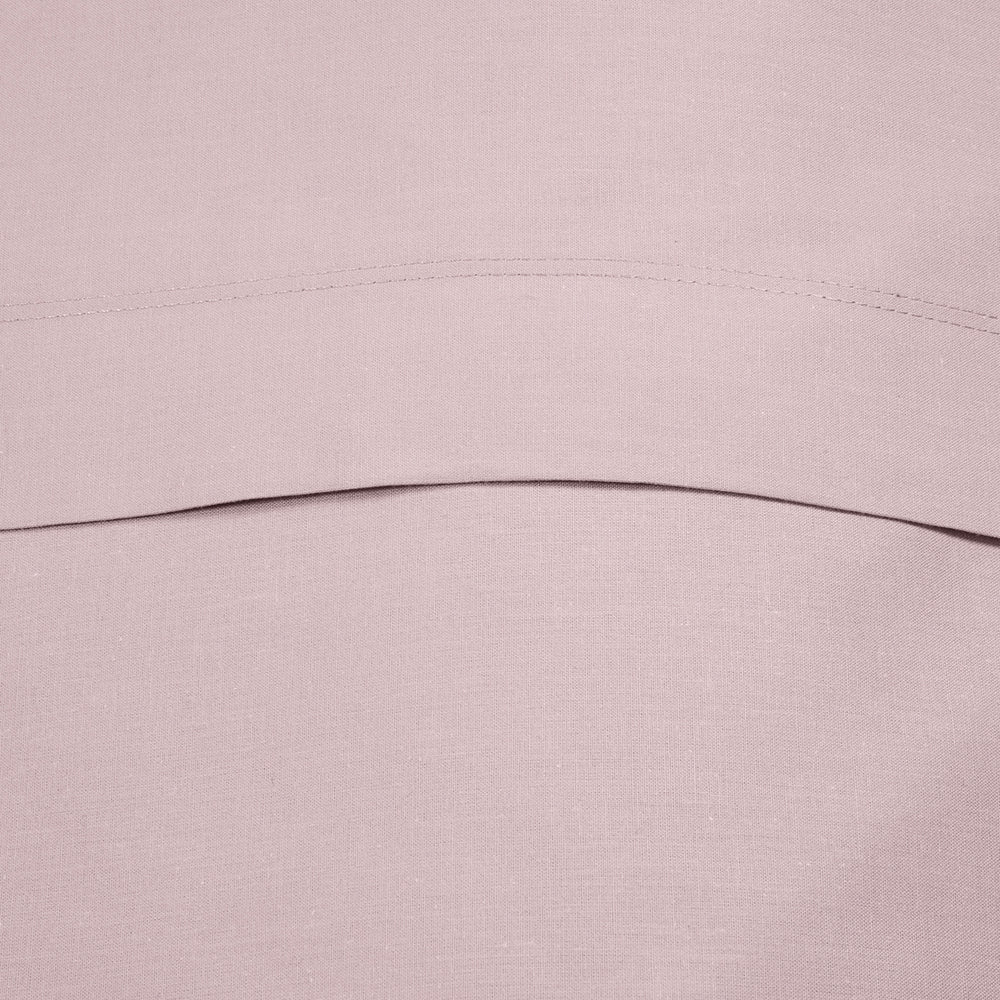 Housse de couette avec taies d'oreiller 100% coton rose perle