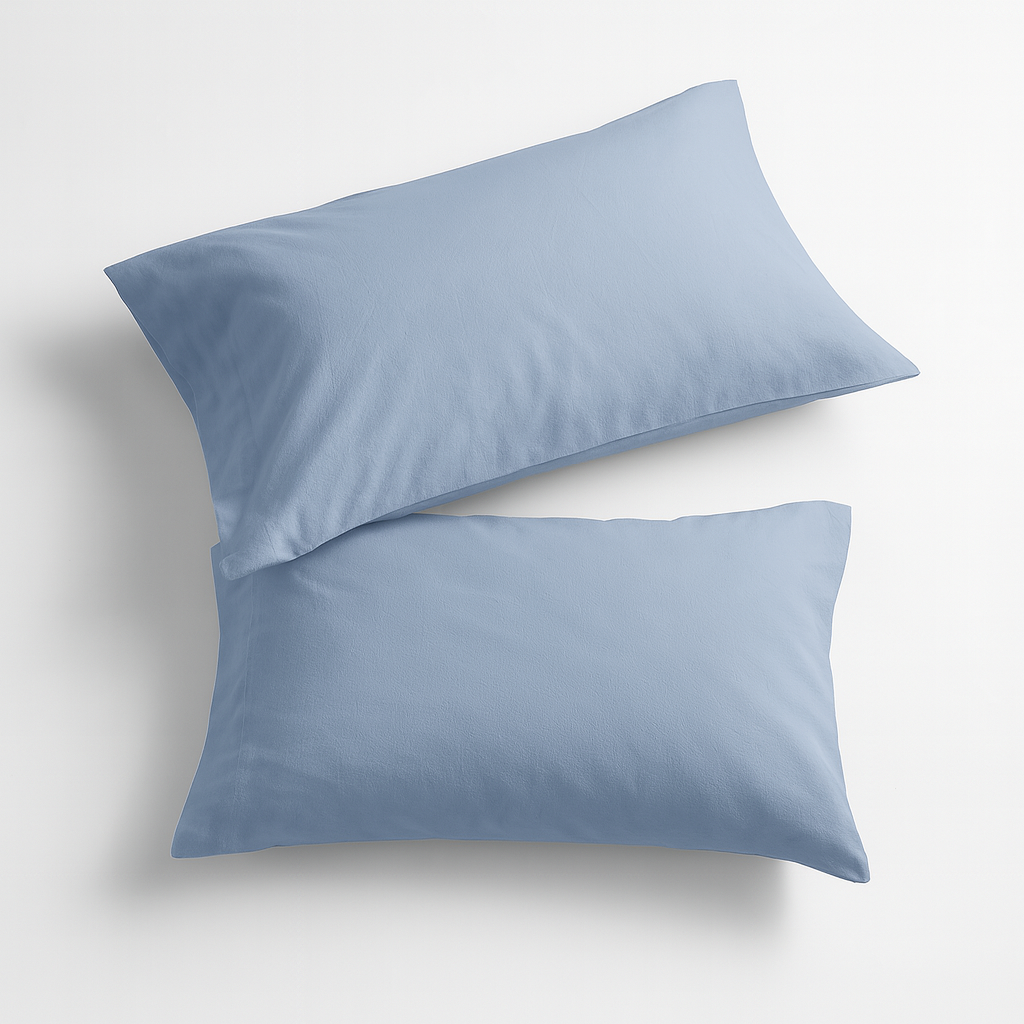 Federe percalle cotone coppia set 2 pz con orlo a giorno - Il nuovo