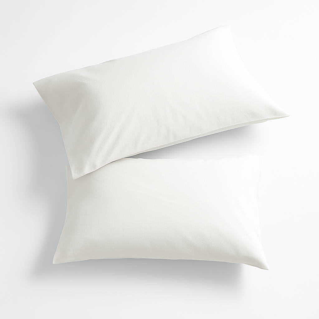 Par de Fundas de Almohada 100% Algodón Made in Italy Color Sólido 50x80cm