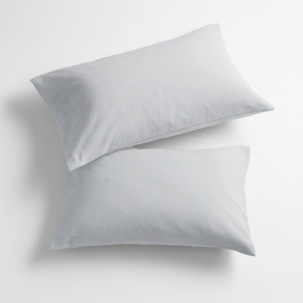 Par de Fundas de Almohada 100% Algodón Made in Italy Color Sólido 50x80cm