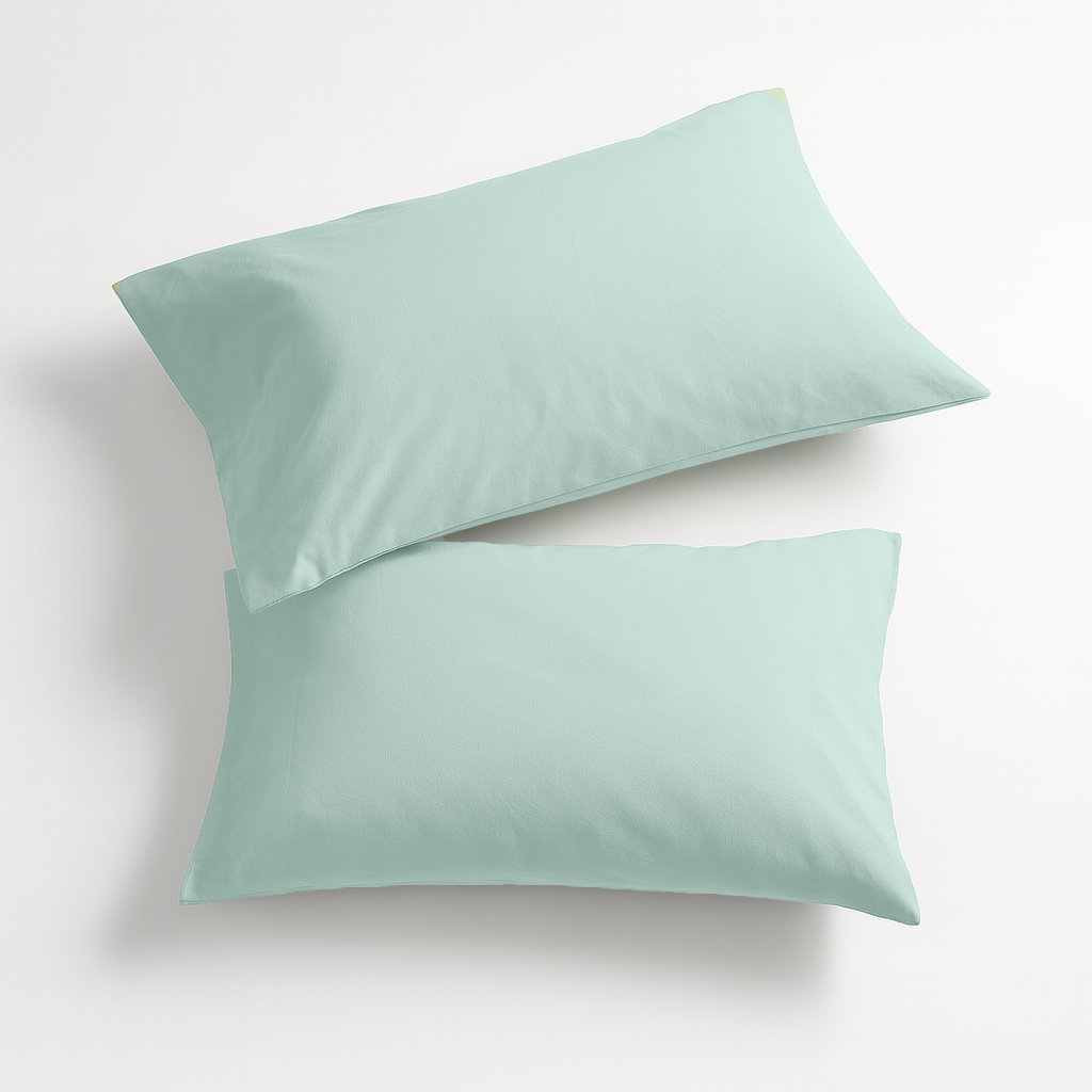 Par de Fundas de Almohada 100% Algodón Made in Italy Color Sólido 50x80cm