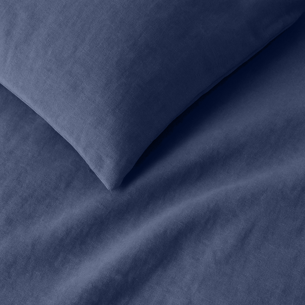 Completo Lenzuola in Lino 100% Blu