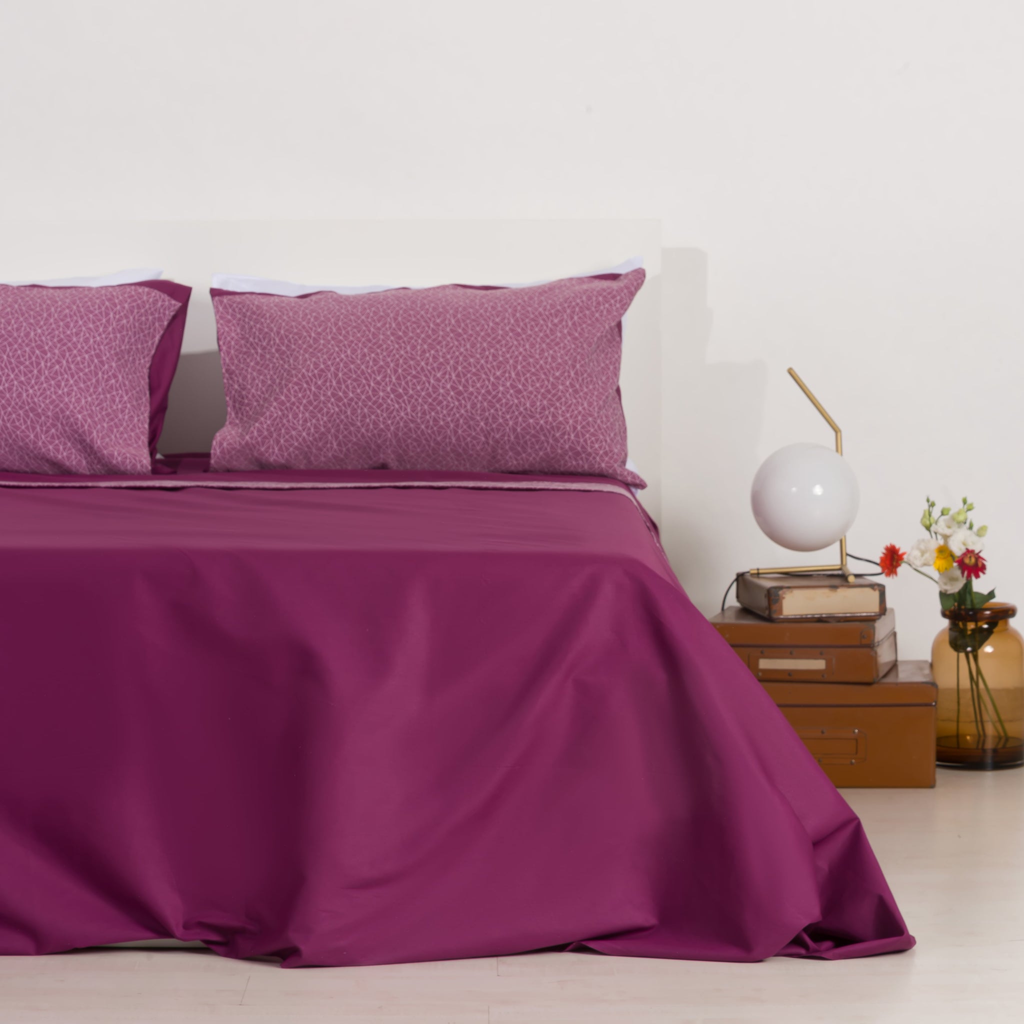 Jacquard-Bettwäsche-Set Triangolo Malva