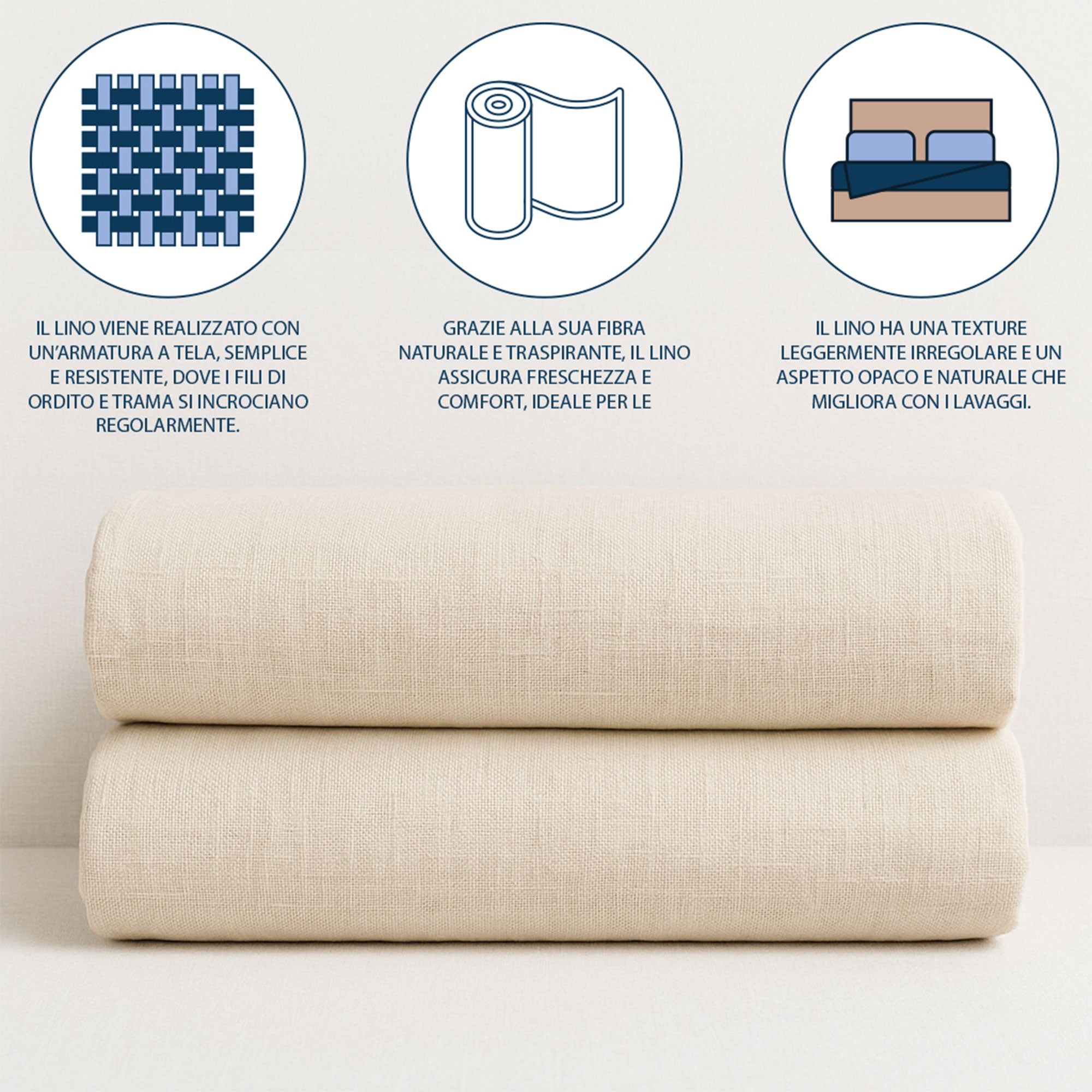 Completo Lenzuola in Lino 100% Naturale