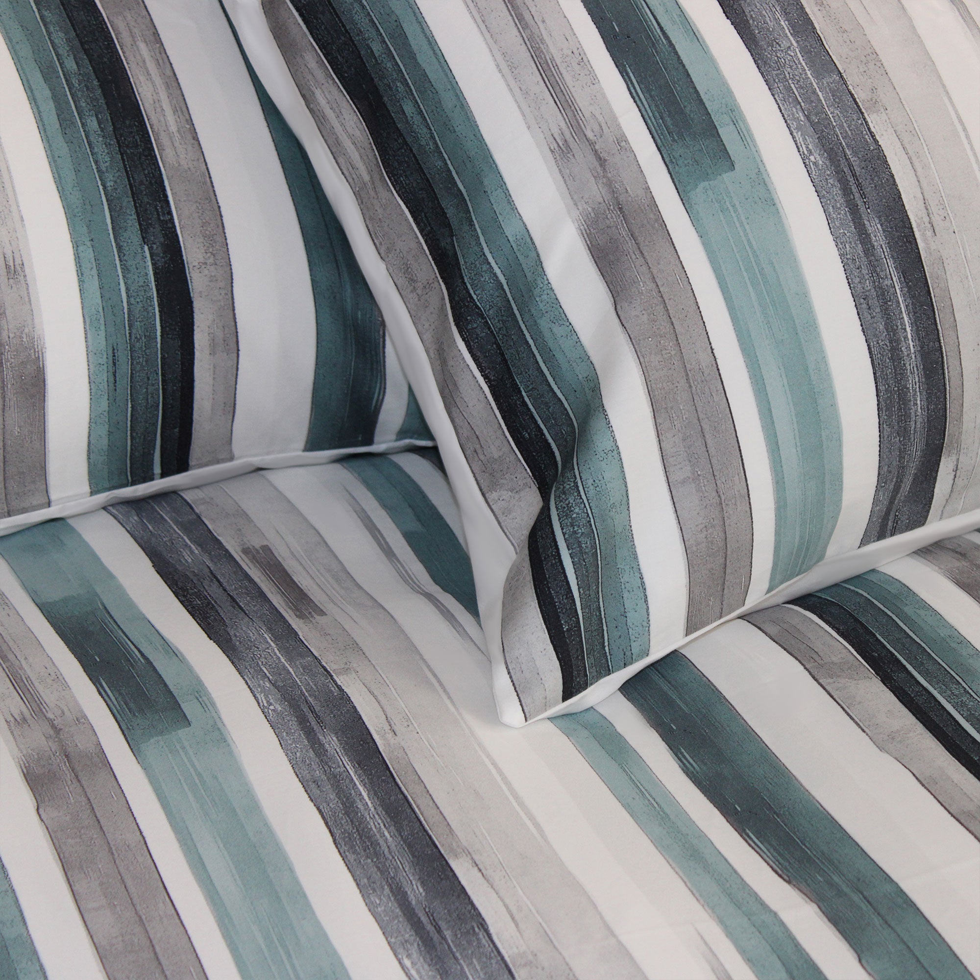 Copripiumino Linear in 100% Raso di Cotone Stampato Doubleface con Federe