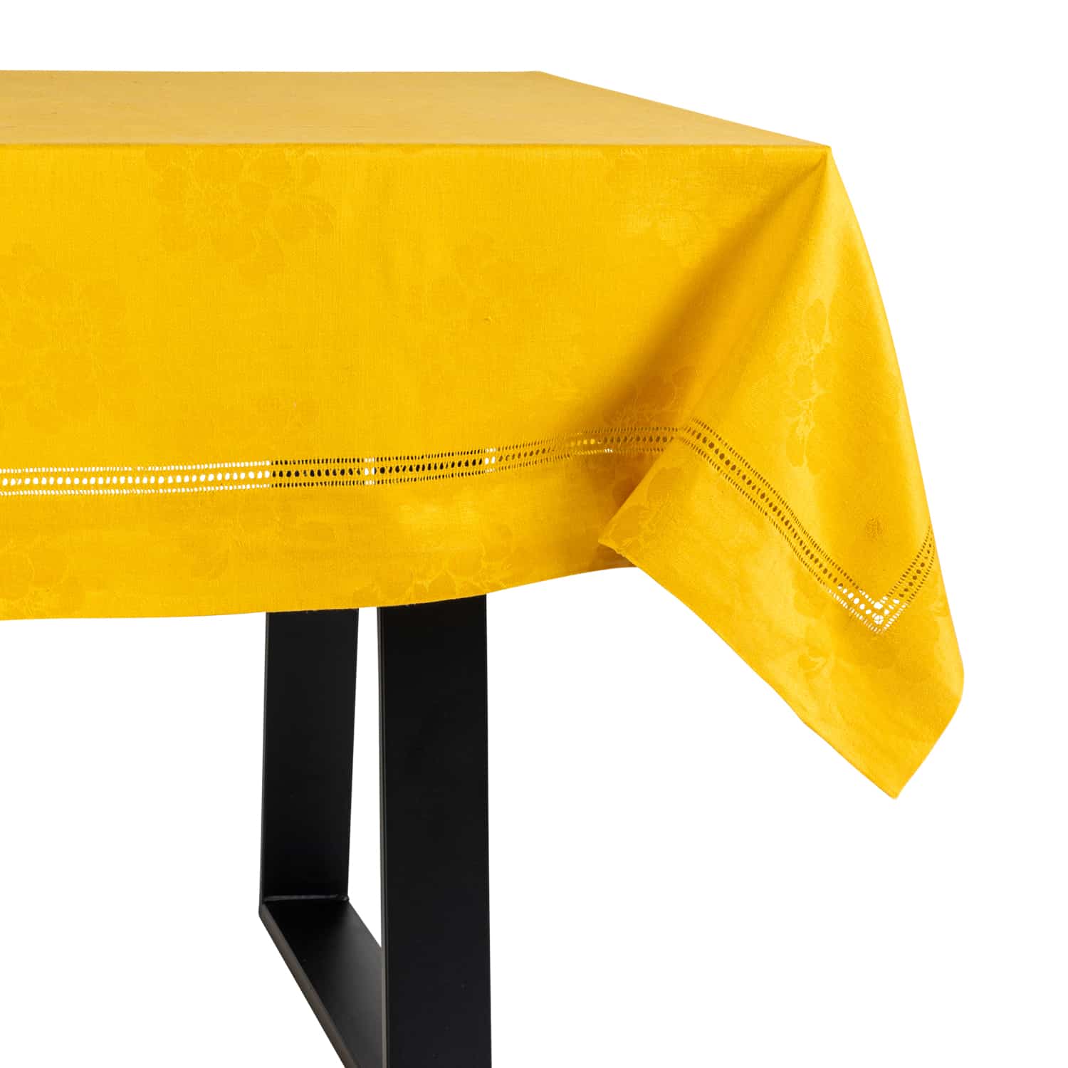 Tovaglia Ricamata Fiandra Gigliuccio Lino Giallo