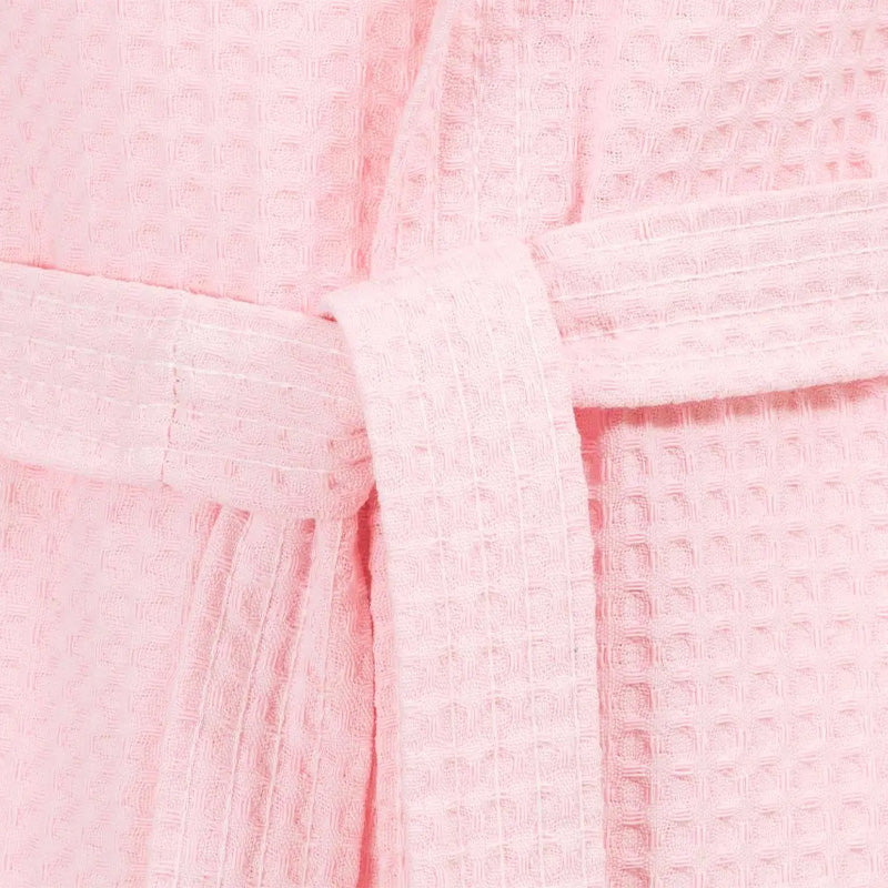 Honeycomb Bathrobe 100% Cotton Pink M-XL
