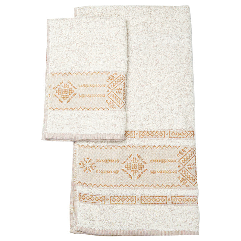Jacquard terry towels 450 g Punto Antico Toscano Terra di Siena