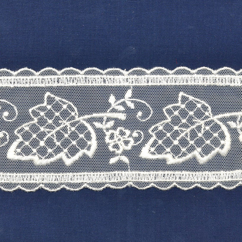 7 cm leaf embroidered tulle border