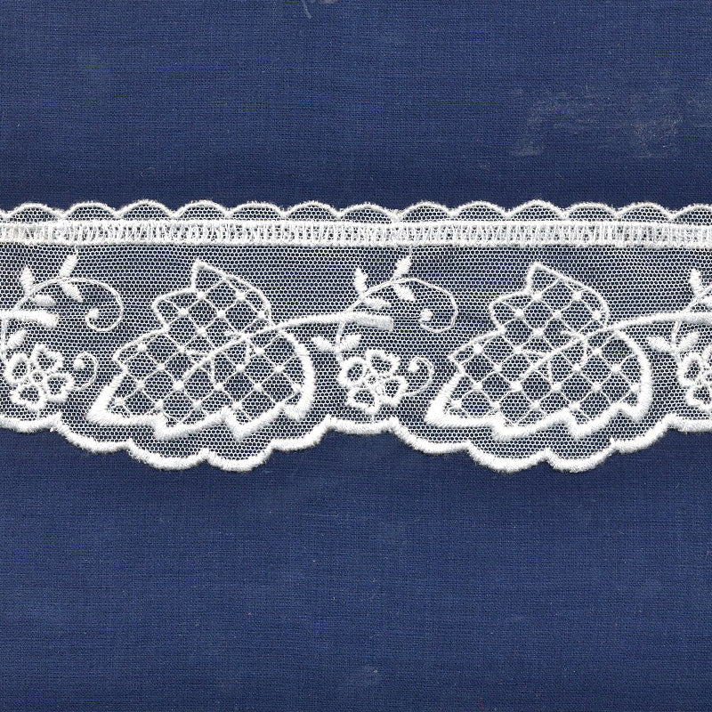 8 cm leaf embroidered tulle border