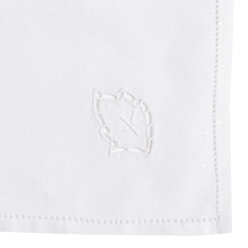 Tapete central bordado a mano en puro algodón Made in Italy Variante Sherwood