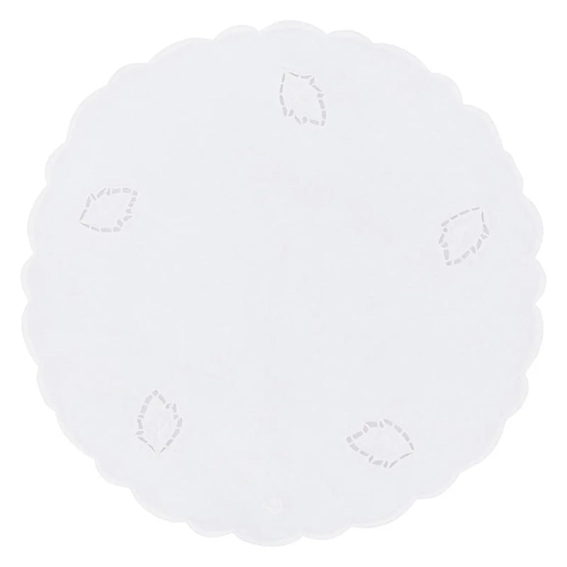 Round doily hand embroidered in pure cotton Made in Italy Sherwood variant