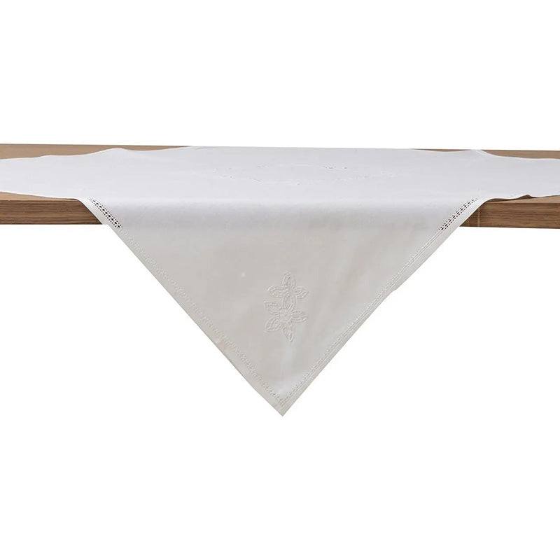 Centro de mesa bordado a mano en puro algodón Made in Italy variante Nicola