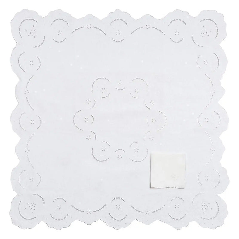 Tea tablecloth + 4 embroidered napkins 100% Cotton variant Elide