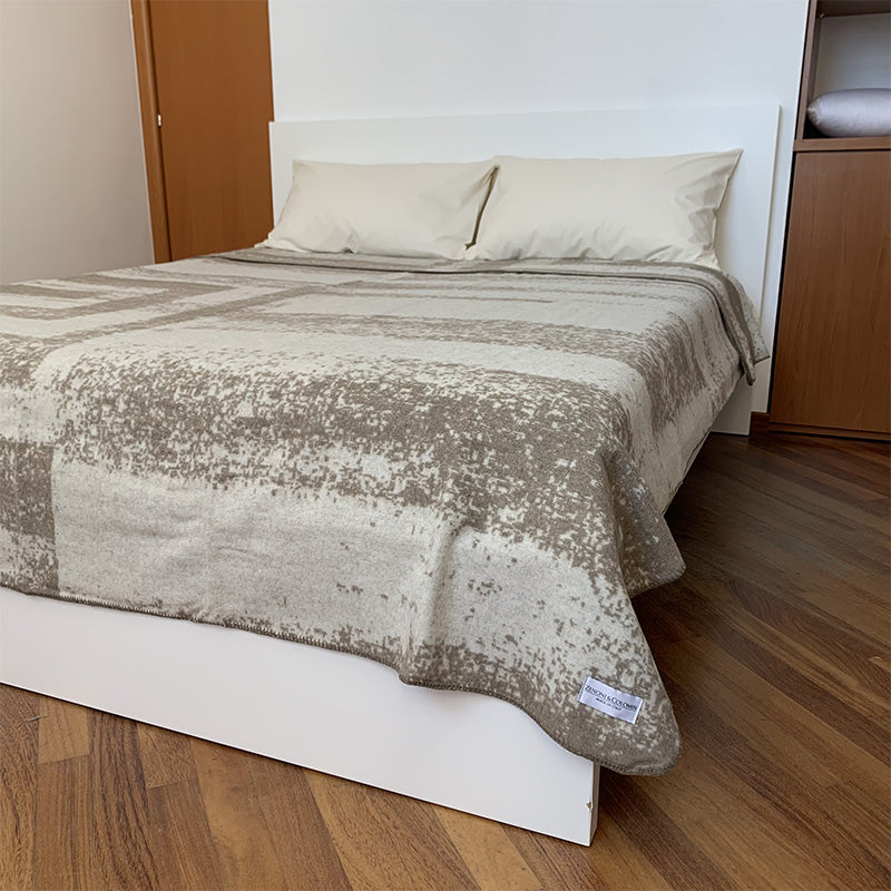 Beige Nassau wool blend blanket | Zenoni & Colombi
