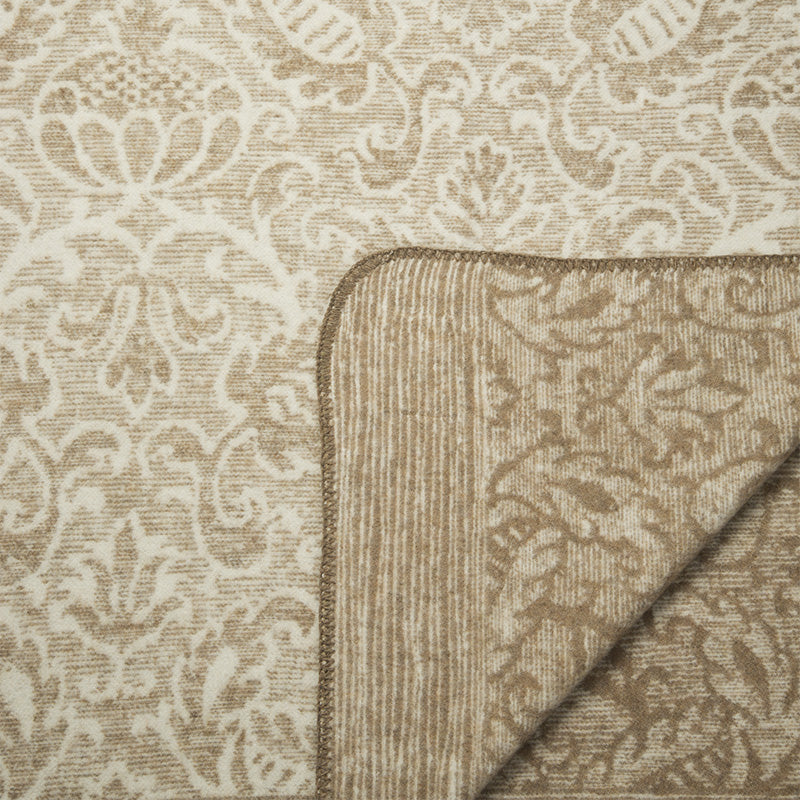 Decke aus Wollmischung mit Jacquard-Prinzessin-Beige-Design