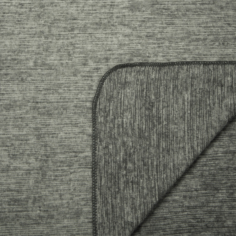 Gestreifte Decke aus Wollmischung mit grauem Jacquard-Design