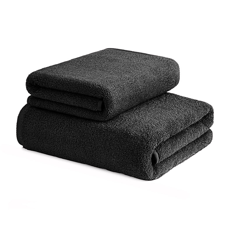 Guest Pair and Sponge Towel 550 gr Black