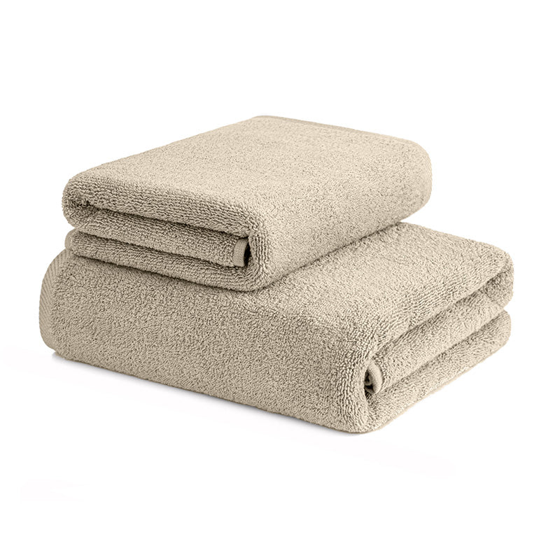 Guest Pair and Sponge Towel 550 gr Sand