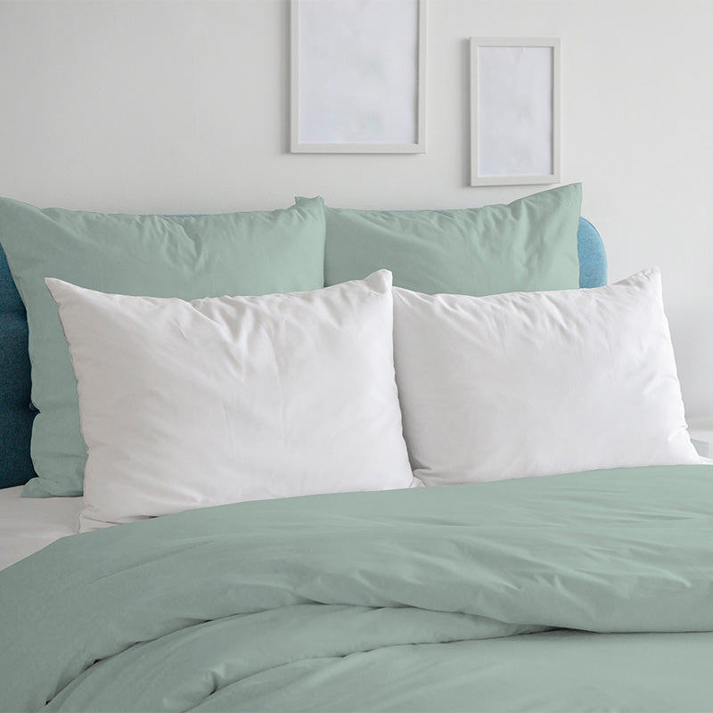 Duvet cover with pillowcases in 100% Aquamarine Cotton