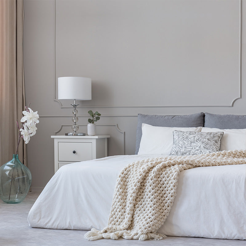 Bettbezug mit Kissenbezügen aus 100 % weißer Baumwolle