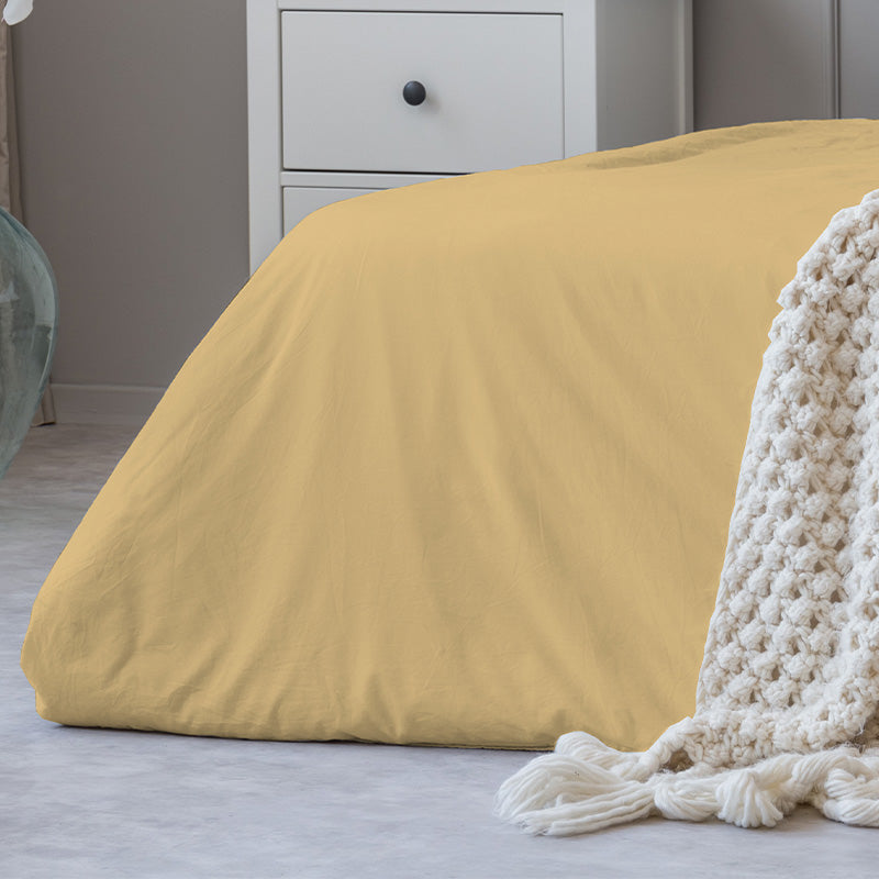 Duvet cover with pillowcases in 100% Camomile Cotton