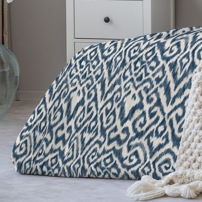 Duvet cover with 100% Ikat Cordoba printed satin pillowcases