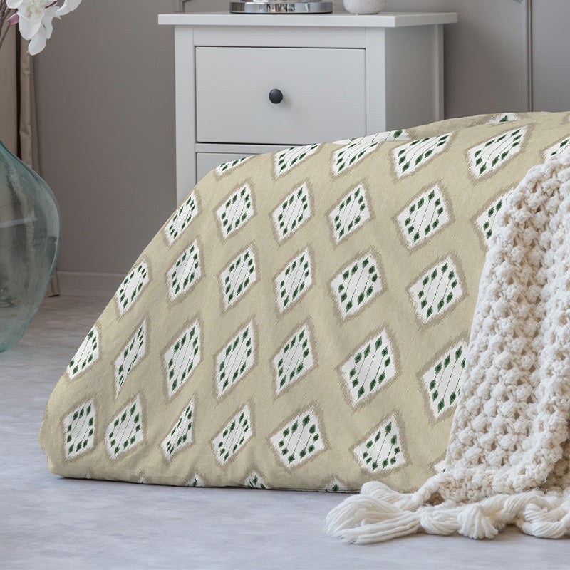 Duvet cover with pillowcases 100% Ikat Malaga printed satin