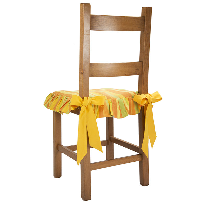 Provencal chair cushion 100% cotton Yellow