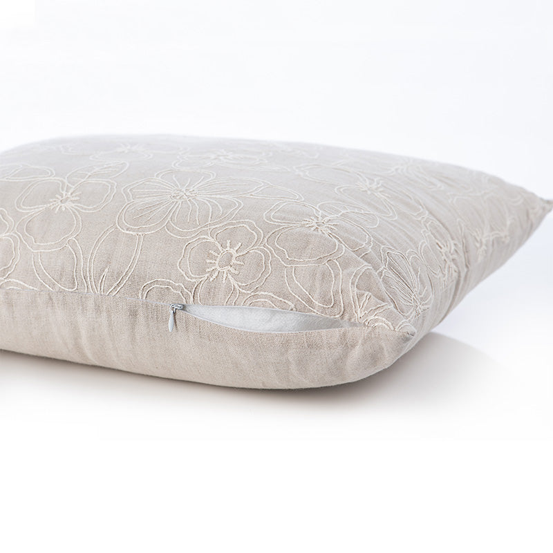 Funda de almohada decorativa 100% lino orgánico Cannes Écru 50x50 cm