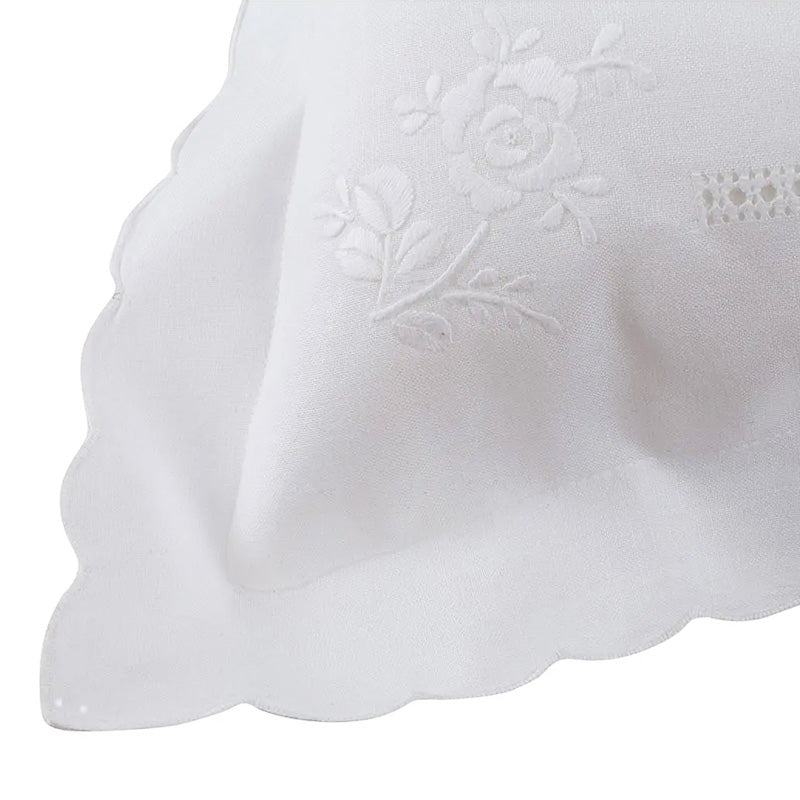 Funda de almohada decorativa bordada a mano en mezcla de lino Made in Italy Variante italiana 800 42x42 cm