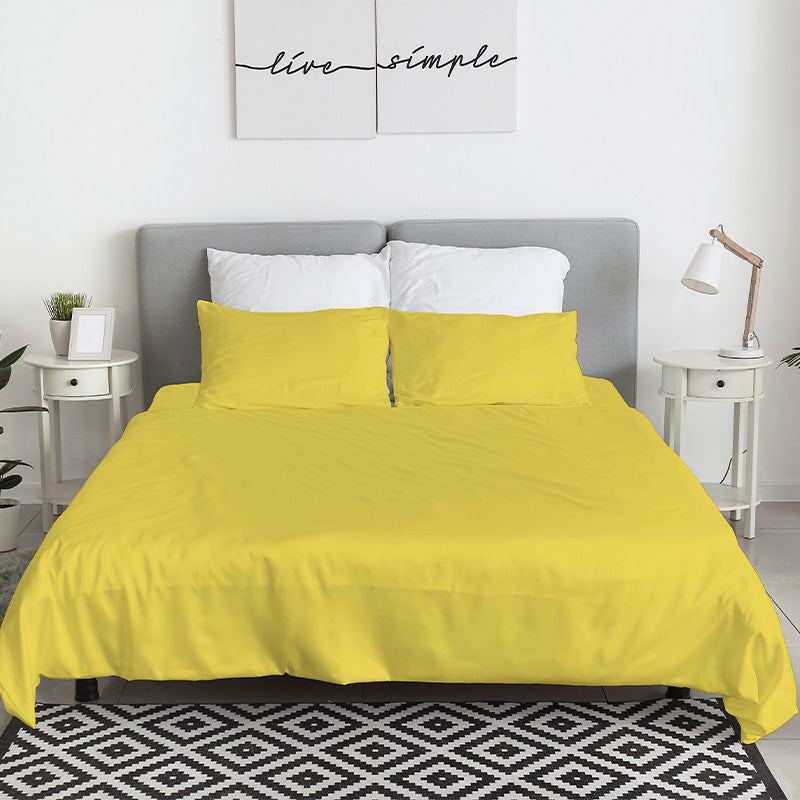 Sheets in 100% high quality cotton Sun yellow