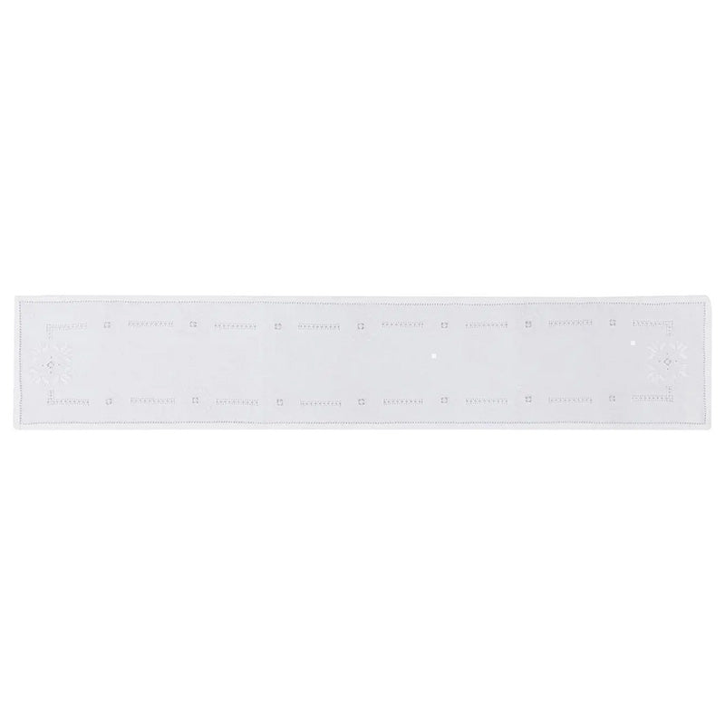 Tovaglia Ricamata a Mano in Puro Lino colore Bianco, Punto Antico Tovaglia Ricamata a Mano in Puro Lino colore Bianco, Punto Antico