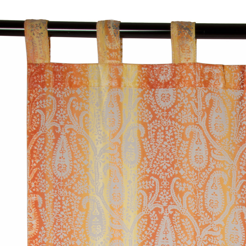 Orange Cashmere Organza Curtain 140x290cm