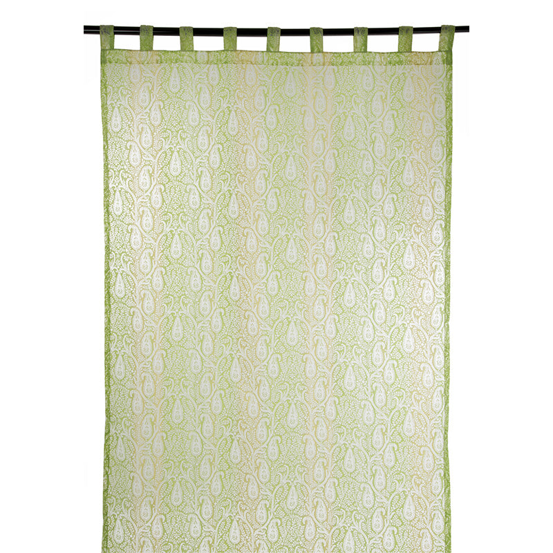 Green Cashmere Organza Curtain 140x290cm