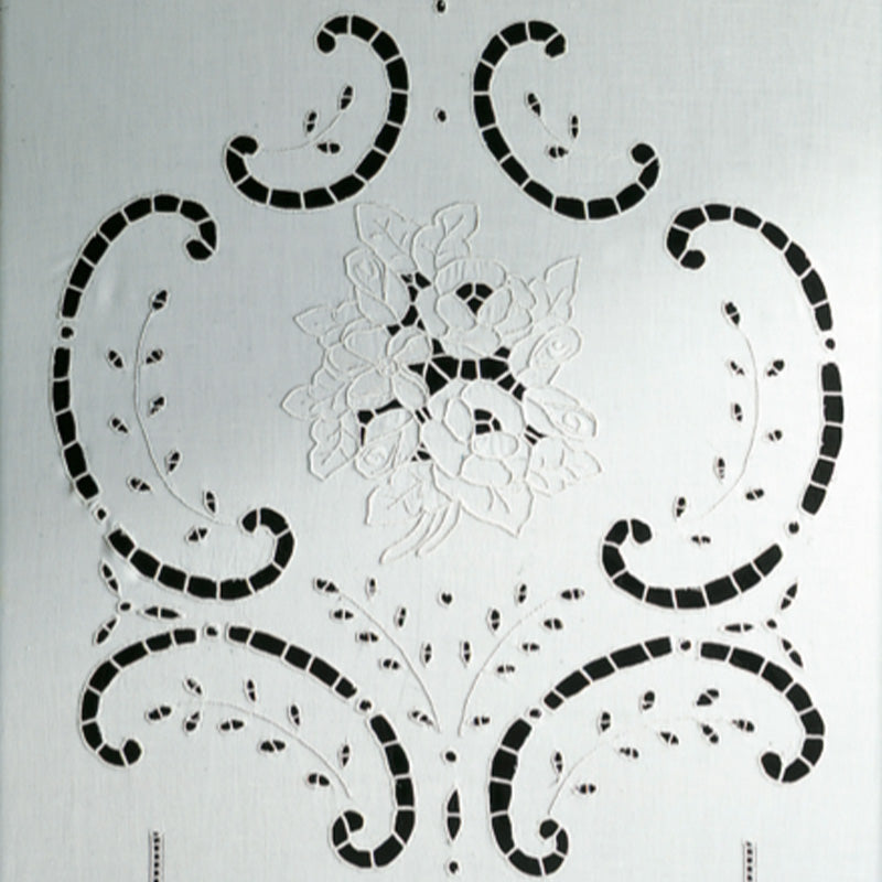 Handbestickter Vorhang aus Leinenmischung, hergestellt in Italien, Isabelle-Variante