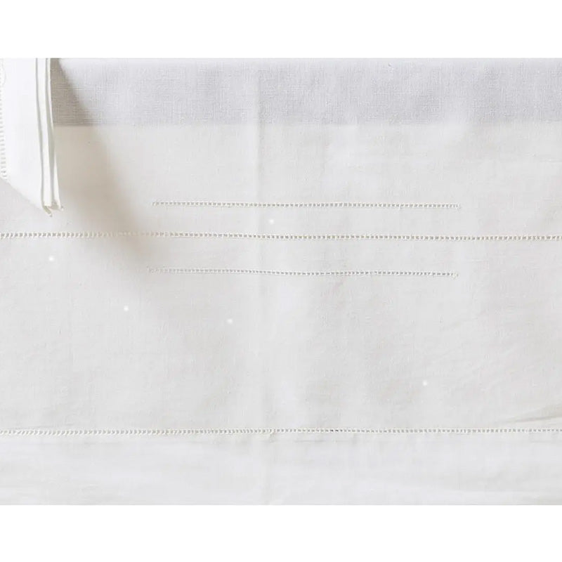 Nappe + 12 serviettes brodées à la main en pur coton Made in Italy variante Duchesse cm. 175x260