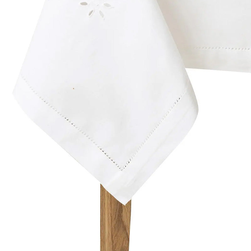 Nappe + 12 serviettes brodées à la main en coton fabriqué en Italie Lorenzo