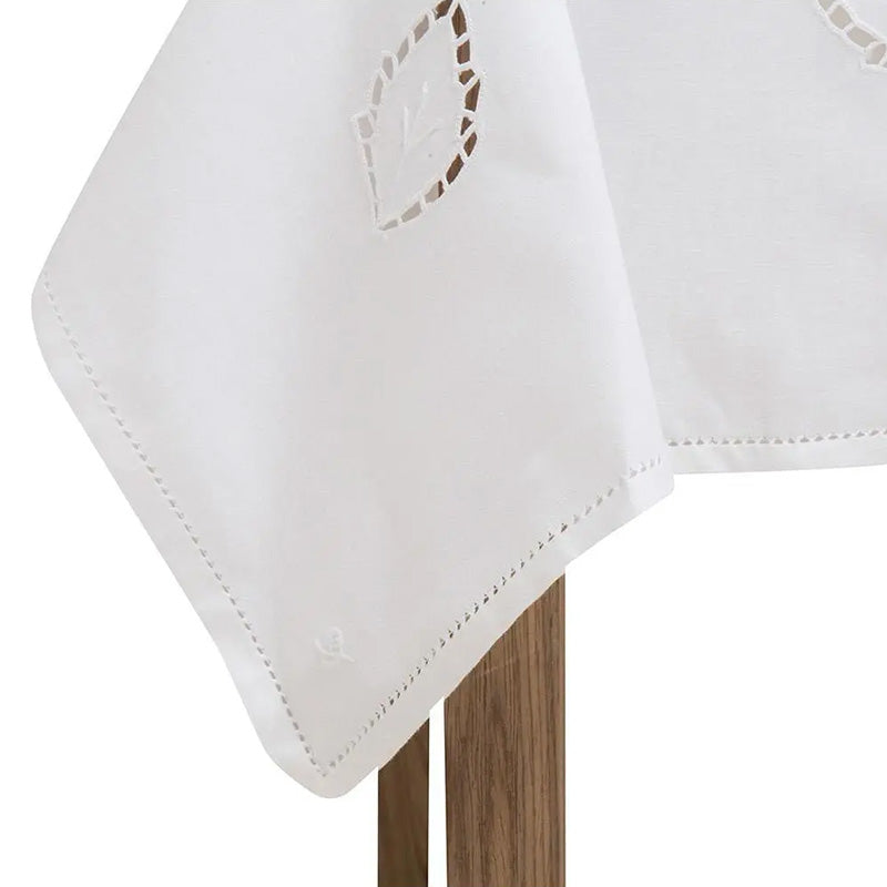 Tablecloth + 8 hand-embroidered napkins in pure Cotton Made in Italy Sherwood variant