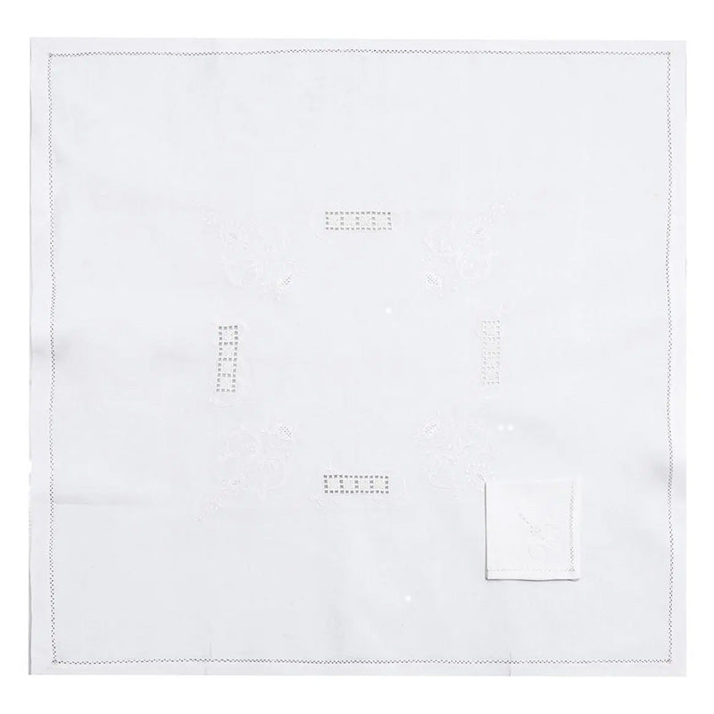 Tea tablecloth + 4 embroidered napkins 100% Cotton Princess variant