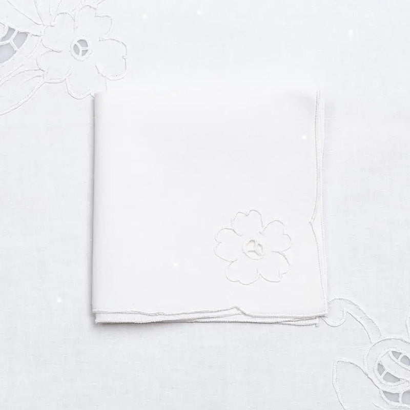 Tea tablecloth + 4 embroidered napkins 100% Cotton variant Vanessa