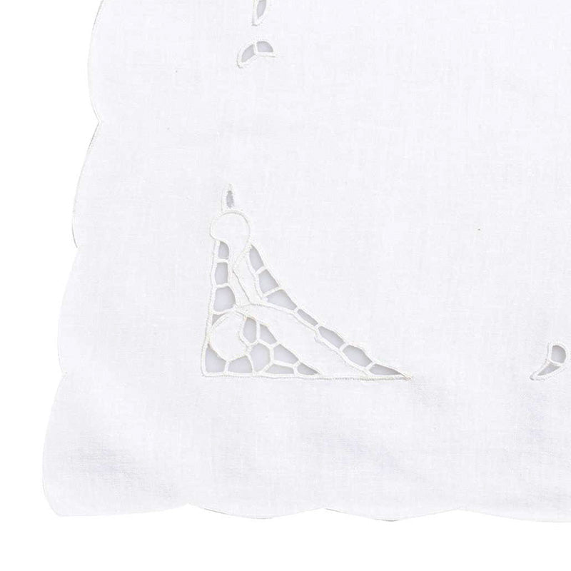 Tea tablecloth + 4 linen/cotton embroidered napkins, Belle Epoque variant