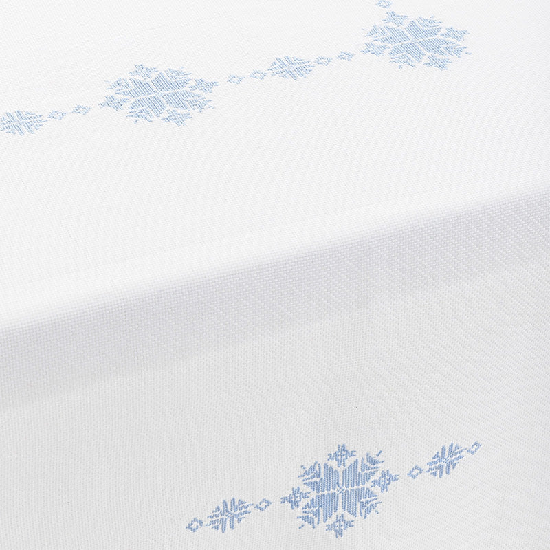 Tablecloth + 12 hand-embroidered napkins in pure cotton Made in Italy Blue Moon variant