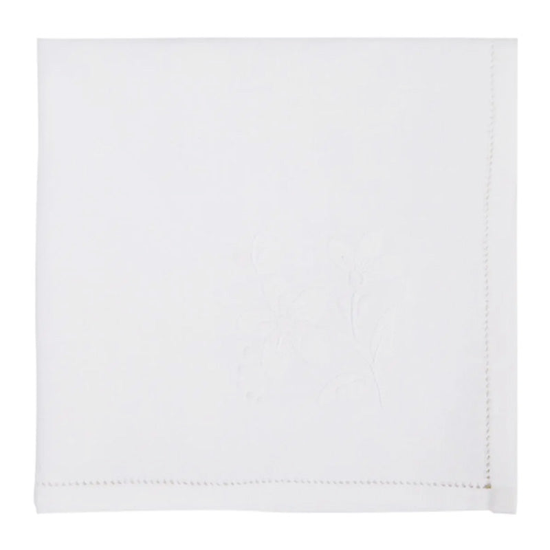 White napkins in linen blend 40x40 cm Clara 2 pieces